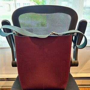 Rothy's Eggplant and Green Bucket Bag